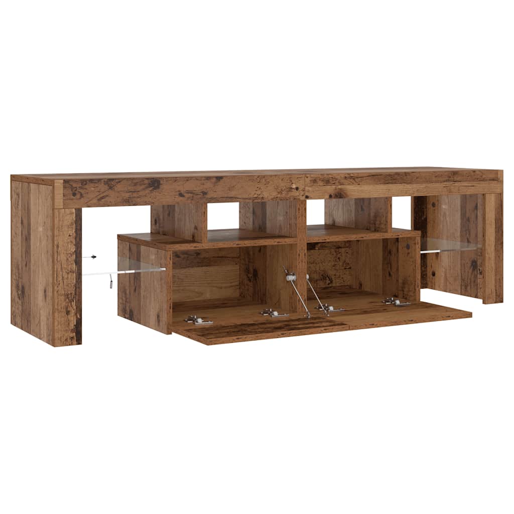 Móvel de TV com luzes LED derivados de madeira madeira velha