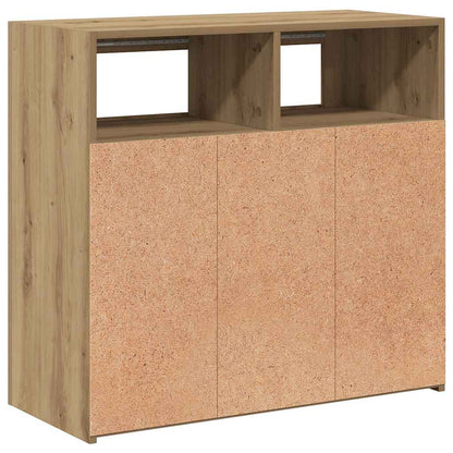 Aparador com LED 80x35x75 cm deriv. madeira carvalho artisiano