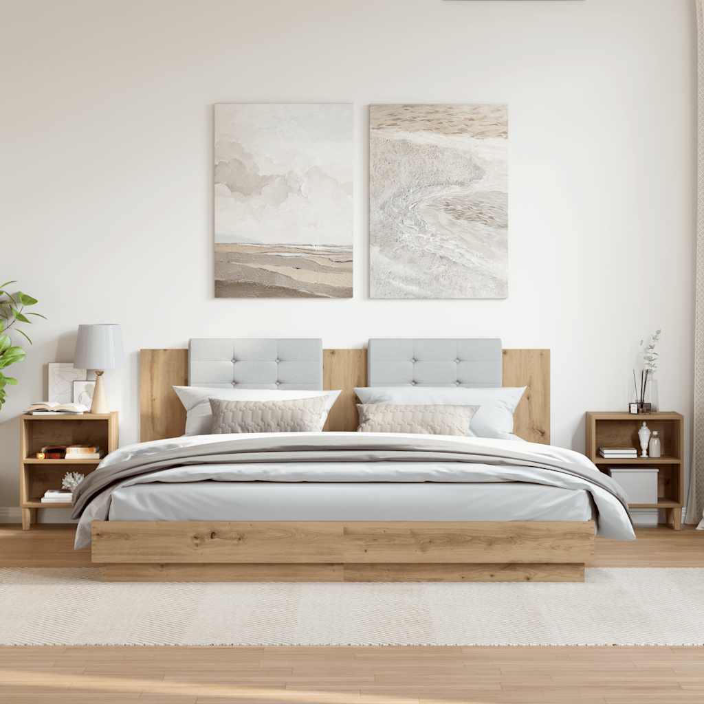 Mesas de cabeceira 2 pcs carvalho artesanal 40x30x50 cm