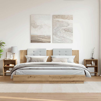 Mesas de cabeceira 2 pcs carvalho artesanal 40x30x50 cm