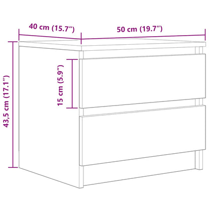Mesa cabeceira 40x40x50 cm deriv. madeira carvalho artisiano