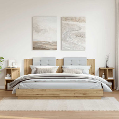 Mesas de cabeceira 2pcs derivados de madeira carvalho artisiano