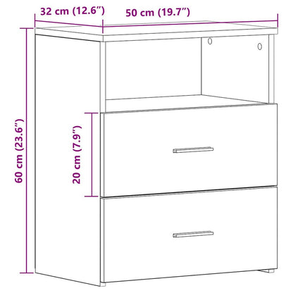Mesa cabeceira 50x32x60cm derivados madeira carvalho artisiano