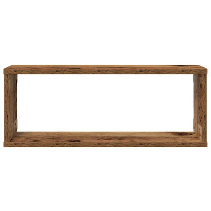 Prateleiras parede em cubo 4pcs deriv. de madeira madeira velha