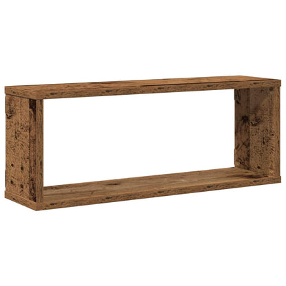 Prateleiras parede em cubo 4pcs deriv. de madeira madeira velha
