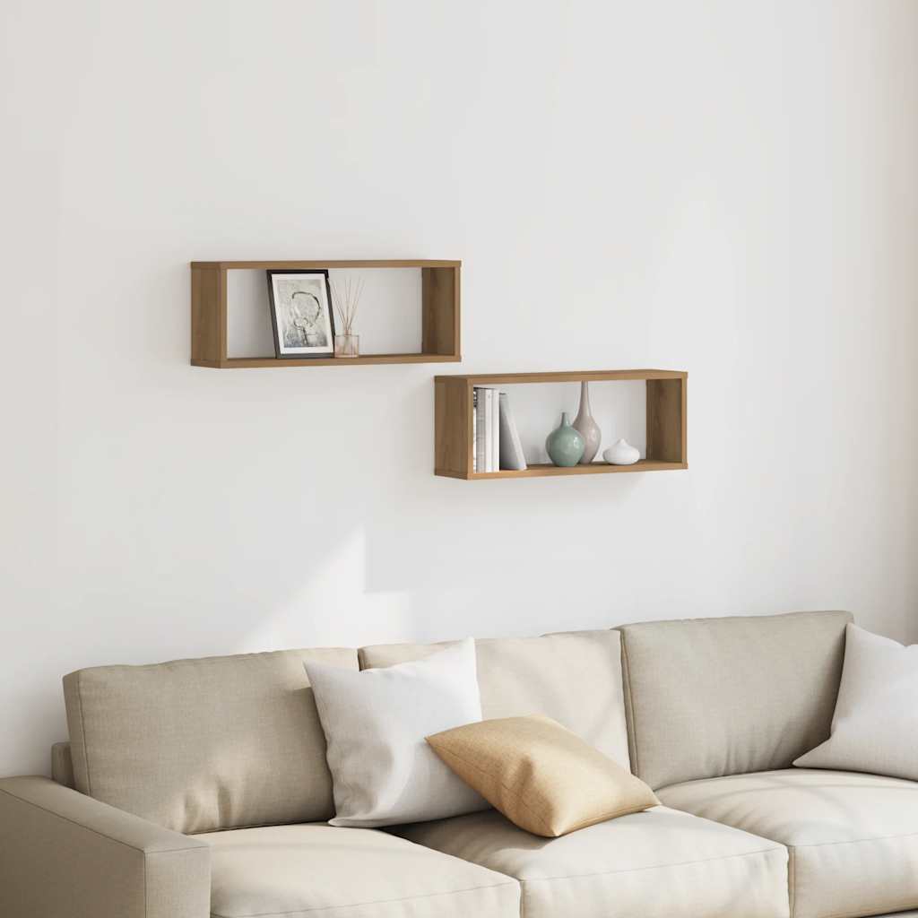 Prateleiras parede cubo 2 pcs deriv. madeira carvalho artisiano