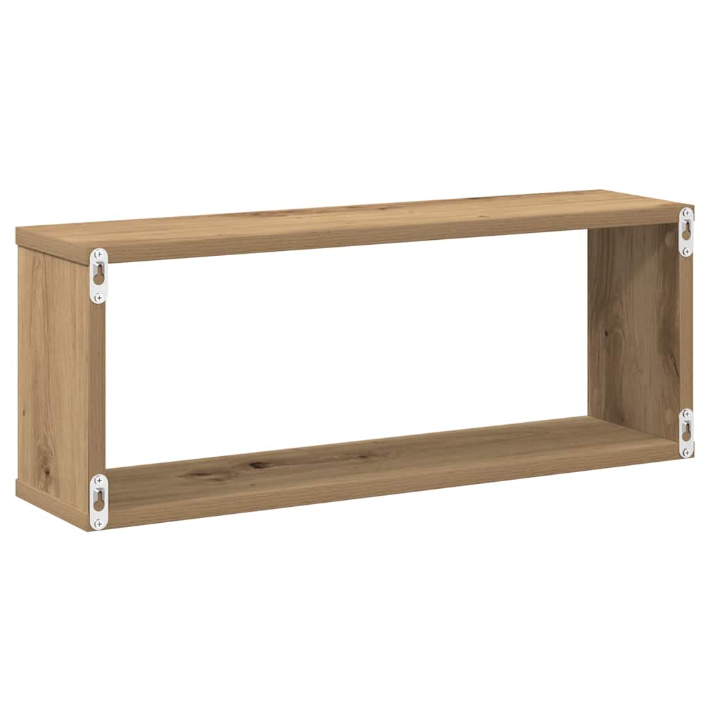 Prateleiras parede cubo 2 pcs deriv. madeira carvalho artisiano