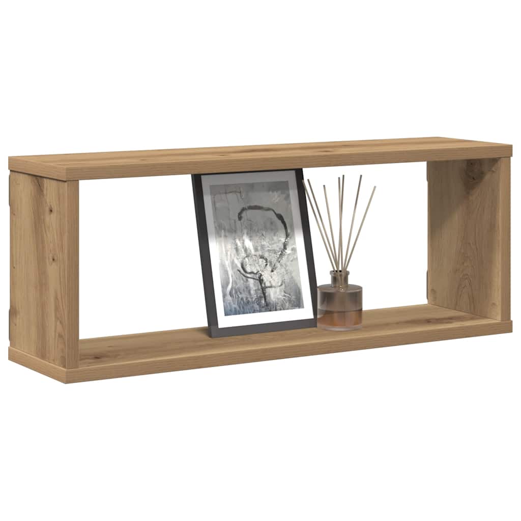 Prateleiras parede cubo 4 pcs deriv. madeira carvalho artisiano