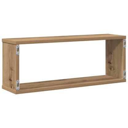 Prateleiras parede cubo 4 pcs deriv. madeira carvalho artisiano
