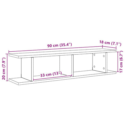 Prateleiras parede 2 pcs deriv. madeira carvalho artisiano