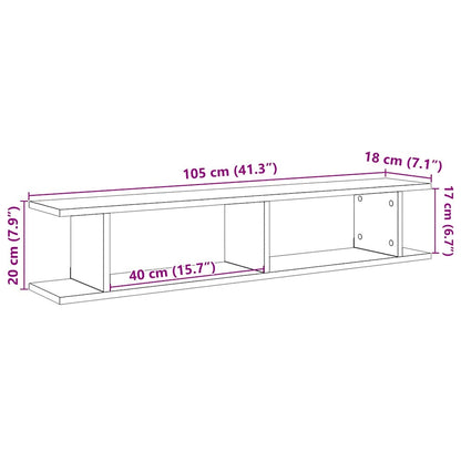Estantes de parede 2 pcs derivados madeira carvalho artisiano