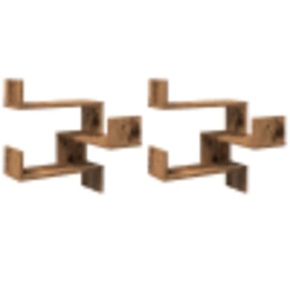 Prateleiras parede p/canto 2pcs deriv. de madeira madeira velha