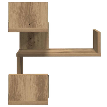 Prateleiras parede canto 2pcs deriv. madeira carvalho artisiano