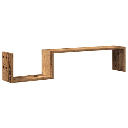 Estantes parede 2 pcs 100x15x20 cm deriv. madeira madeira velha