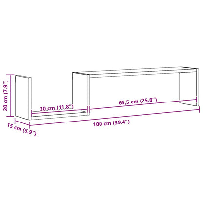 Prateleiras parede 2 pcs derivados madeira carvalho artisiano