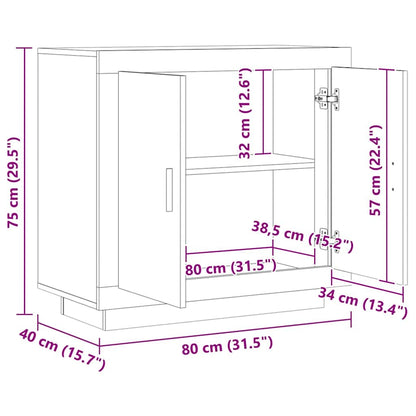 Aparador 80x40x75 cm derivados de madeira carvalho artisiano