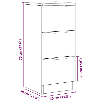 Aparador 30x30x70 cm derivados madeira cor carvalho artisiano