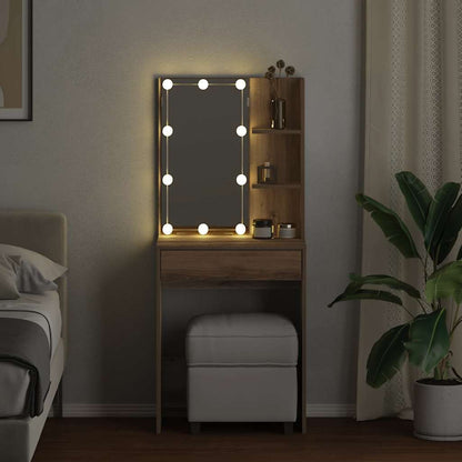 Toucador com luzes LED 60x40x140 cm cor carvalho artisiano