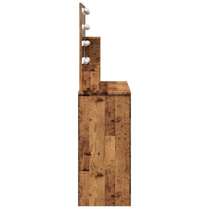 Toucador com luzes LED 86,5x35x136 cm madeira velha