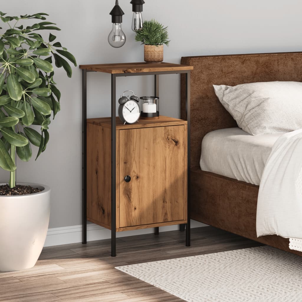 Mesa cabeceira 41x31x80 cm derivados madeira carvalho artisiano