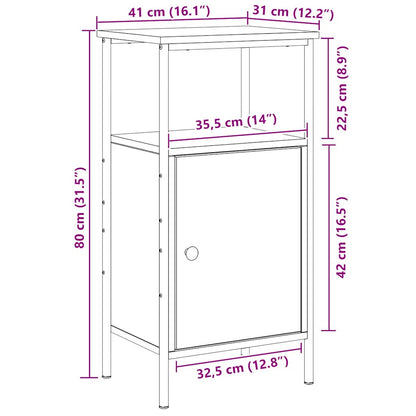 Mesa cabeceira 41x31x80 cm derivados madeira carvalho artisiano