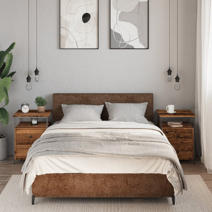 Mesas de cabeceira 2 pcs derivados de madeira madeira velha