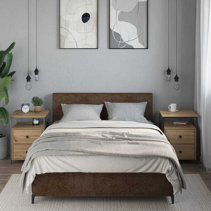 Mesas de cabeceira 2pcs derivados de madeira carvalho artisiano