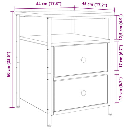 Mesas de cabeceira 2pcs derivados de madeira carvalho artisiano