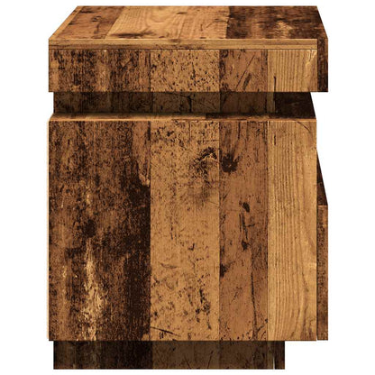 Mesas de cabeceira c/ luzes LED 2pcs 40x39x48,5cm madeira velha
