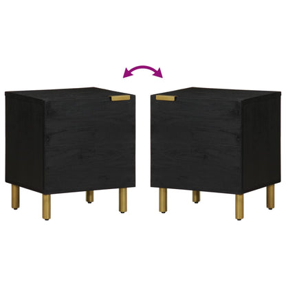 Mesa de cabeceira 40x33x46 cm madeira de mangueira maciça preto