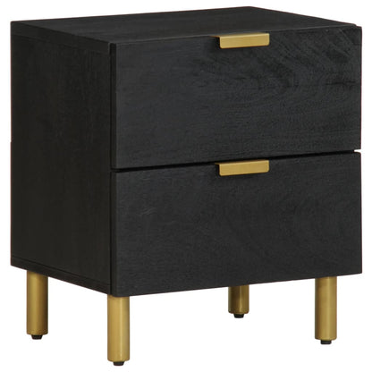 Mesa de cabeceira 40x33x46 cm madeira de mangueira maciça preto