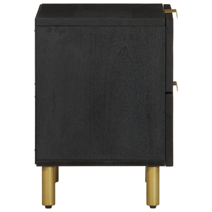 Mesa de cabeceira 40x33x46 cm madeira de mangueira maciça preto