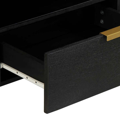 Móvel de TV de derivados de madeira preto 80x33x46 cm