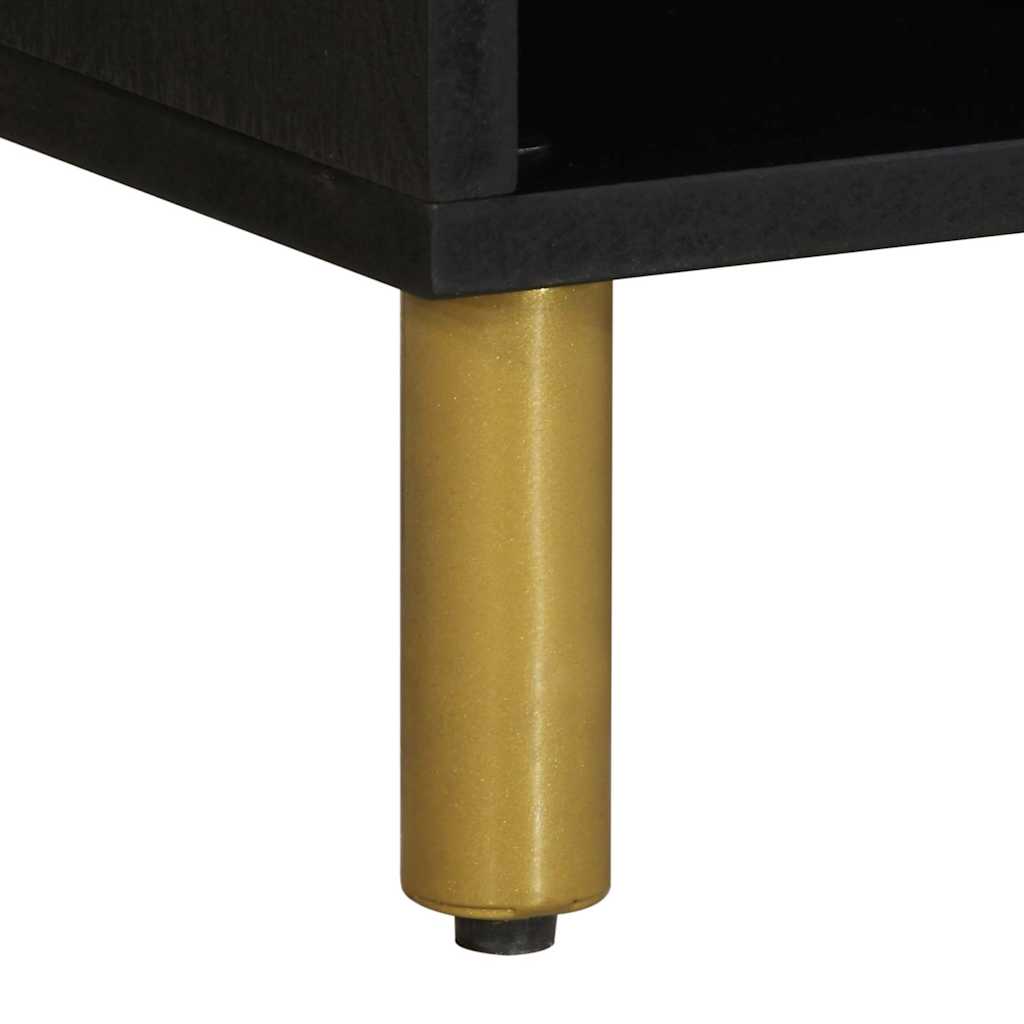 Móvel de TV de derivados de madeira preto 80x33x46 cm