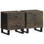 Mesas de cabeceira 2 pcs 40x33x46 cm mangueira maciça preto