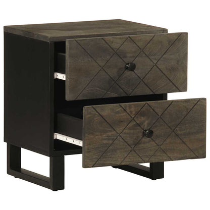 Mesas de cabeceira 2 pcs 40x33x46 cm mangueira maciça preto