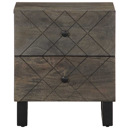 Mesas de cabeceira 2 pcs 40x33x46 cm mangueira maciça preto