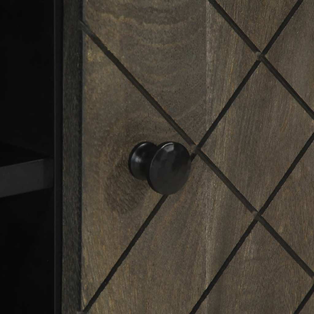 Móvel de TV de madeira de mangueira maciça preto 105x33x46 cm