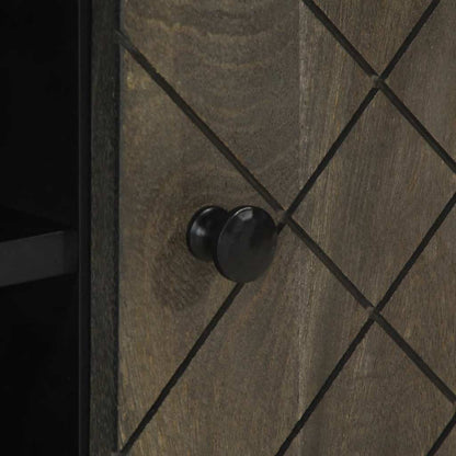 Móvel de TV de madeira de mangueira maciça preto 105x33x46 cm