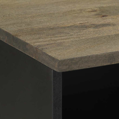 Móvel de TV de madeira de mangueira maciça preto 70x33x46 cm