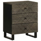 Mesa de cabeceira preto 50x33x62 cm madeira de mangueira maciça