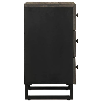 Mesa de cabeceira preto 50x33x62 cm madeira de mangueira maciça