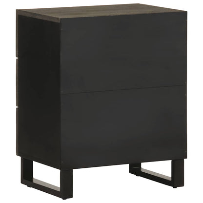 Mesa de cabeceira preto 50x33x62 cm madeira de mangueira maciça