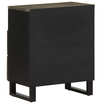 Mesa de cabeceira preto 50x33x62 cm madeira de mangueira maciça