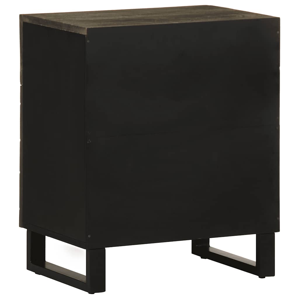 Mesa de cabeceira 50x33x60 cm madeira de mangueira maciça preto