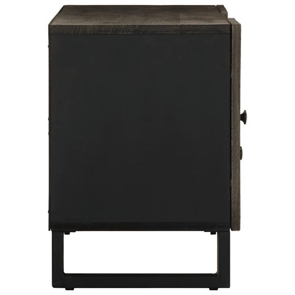 Móvel de TV de madeira de mangueira maciça preto