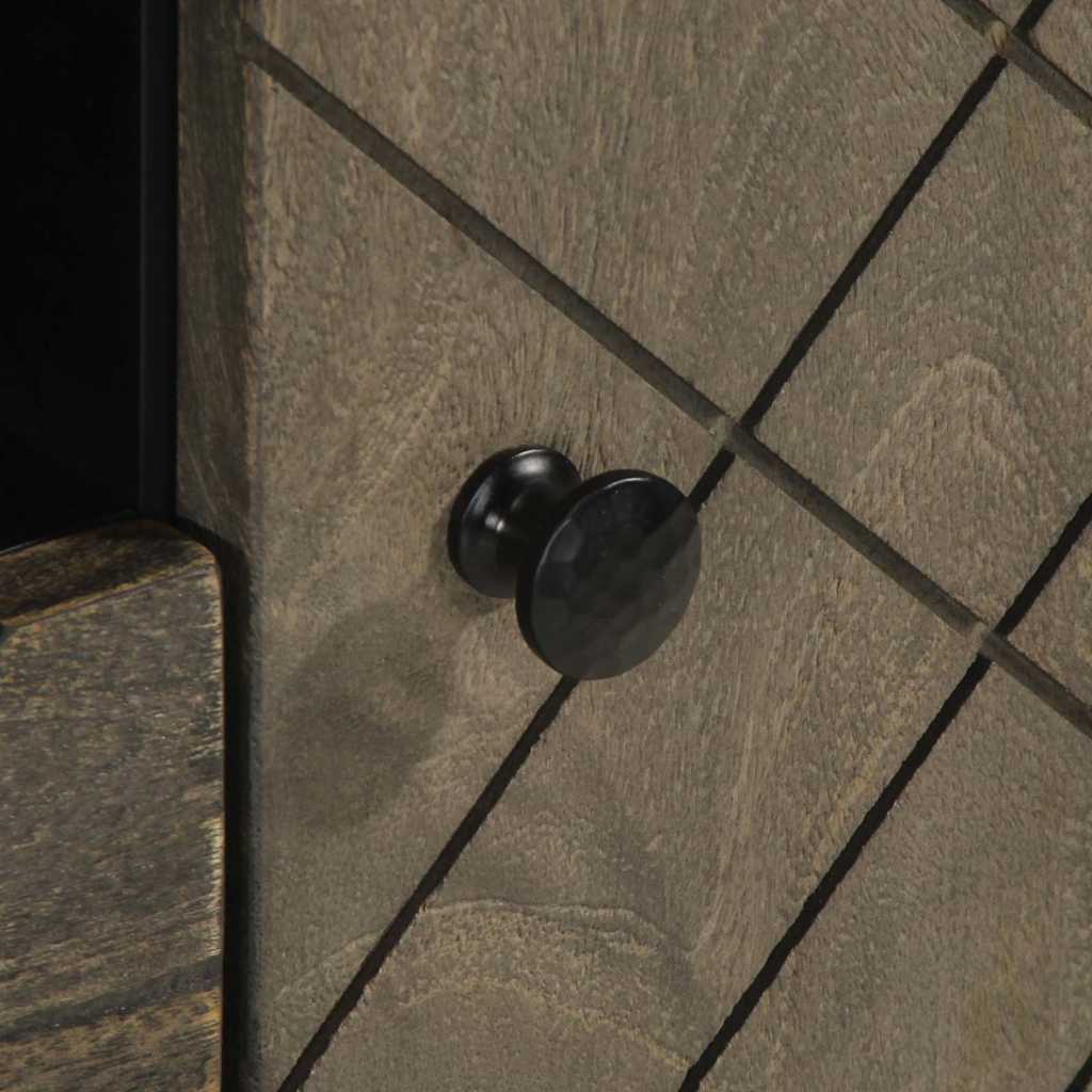 Móvel de TV de madeira de mangueira maciça preto