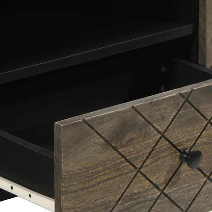 Móvel de TV de madeira de mangueira maciça preto