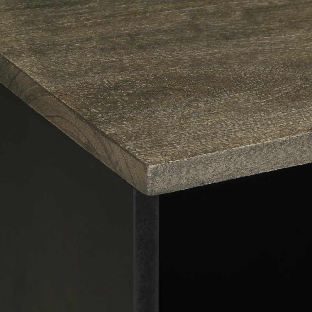 Móvel de TV de madeira de mangueira maciça preto 80x33x46 cm