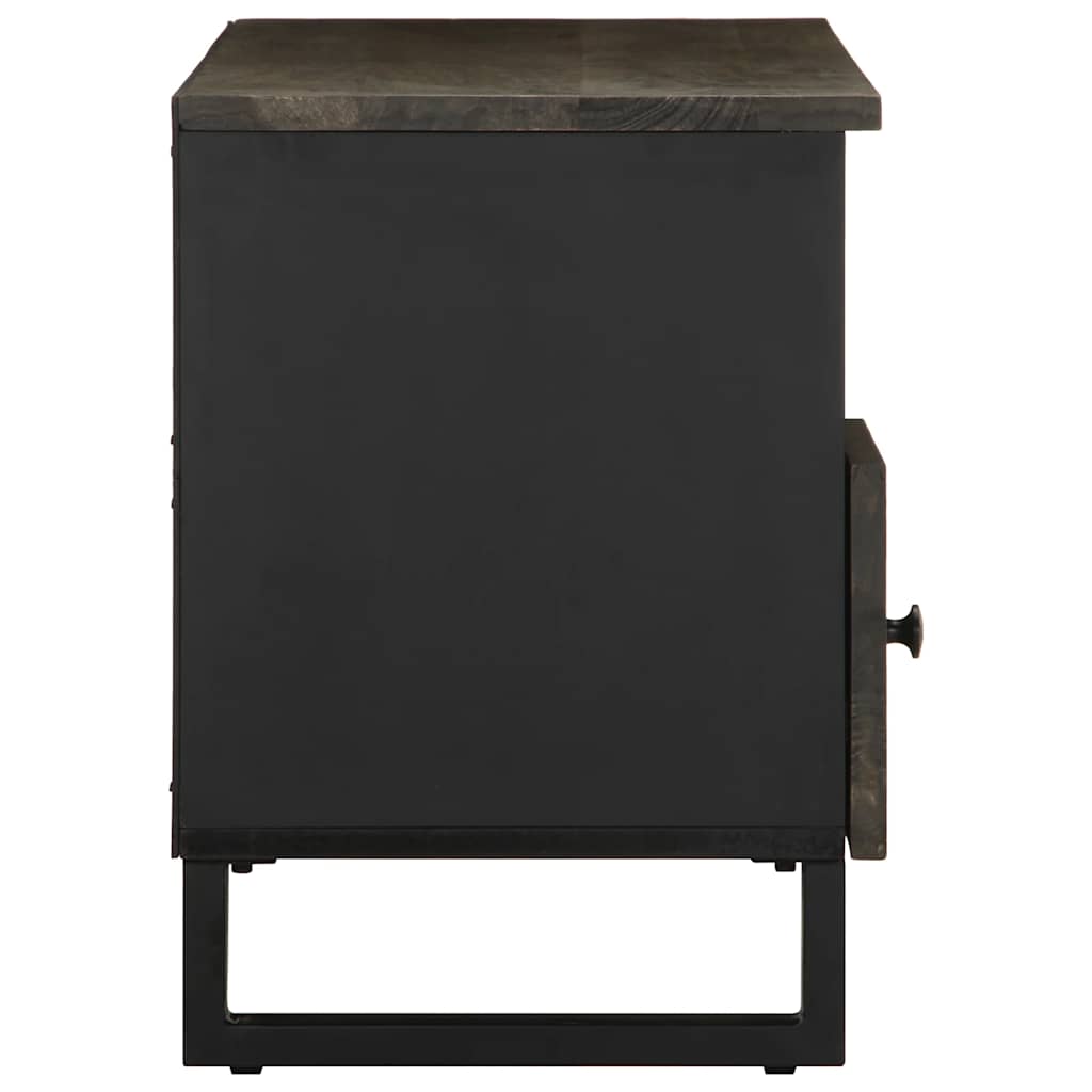 Móvel de TV de madeira de mangueira maciça preto 100x33x46 cm